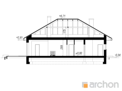 Dom w lilakach 2 - Przekrój - zdjęcie od ARCHON+ Biuro Projektów