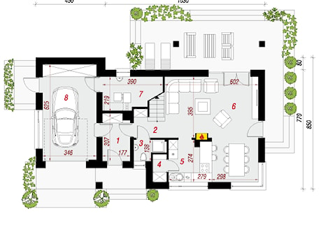 Aranżacje wnętrz - Domy: Dom w cytryńcach - Parter (Rzut) - ARCHON+ Biuro Projektów. Przeglądaj, dodawaj i zapisuj najlepsze zdjęcia, pomysły i inspiracje designerskie. W bazie mamy już prawie milion fotografii!