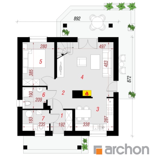 Dom - Miniaturka (N) - Parter (Rzut) - zdjęcie od ARCHON+ Biuro Projektów - Homebook