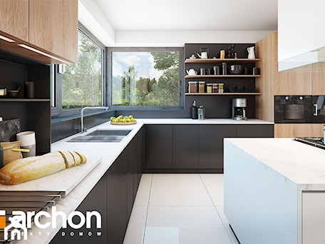 Aranżacje wnętrz - Kuchnia: Dom w felicjach (G2) - ARCHON+ Biuro Projektów. Przeglądaj, dodawaj i zapisuj najlepsze zdjęcia, pomysły i inspiracje designerskie. W bazie mamy już prawie milion fotografii!