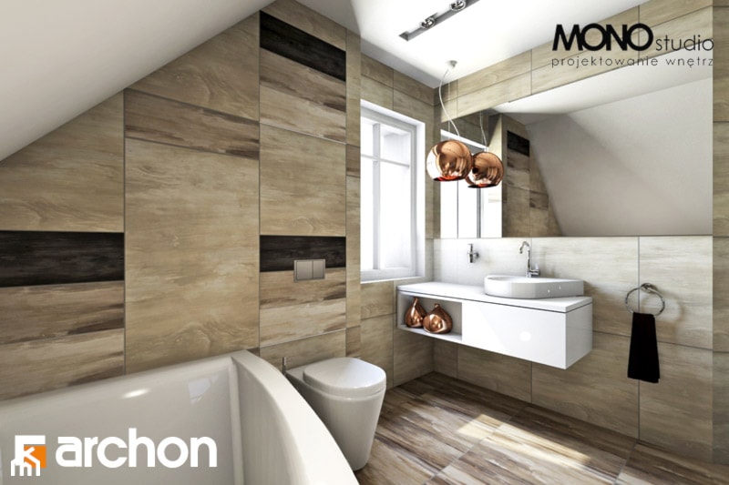Dom w lucernie 4 - Wizualizacja łazienki - zdjęcie od ARCHON+ Biuro Projektów - Homebook