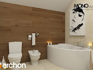 Dom w pięknotkach - Wizualizacja łazienki - zdjęcie od ARCHON+ Biuro Projektów