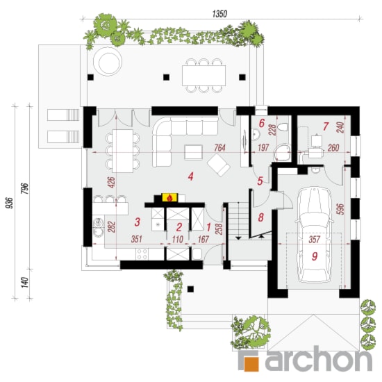 Dom w żurawkach 4 - Parter (Rzut) - zdjęcie od ARCHON+ Biuro Projektów