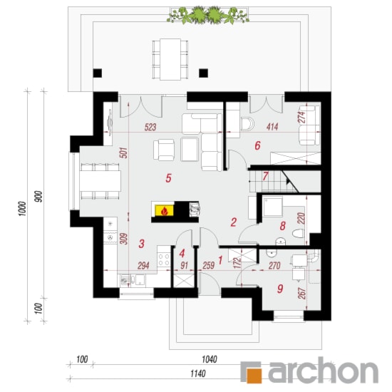 Dom w filodendronach 3 - Parter (Rzut) - zdjęcie od ARCHON+ Biuro Projektów - Homebook