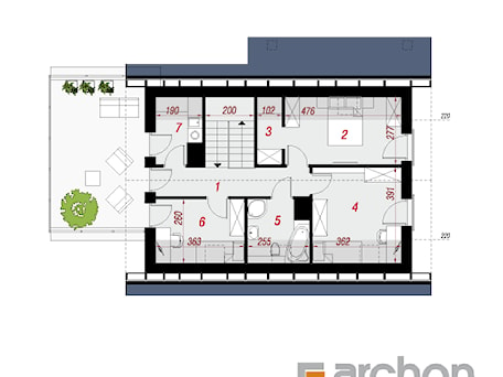 Aranżacje wnętrz - Domy: Dom w cytryńcach - Poddasze (Rzut) - ARCHON+ Biuro Projektów. Przeglądaj, dodawaj i zapisuj najlepsze zdjęcia, pomysły i inspiracje designerskie. W bazie mamy już prawie milion fotografii!