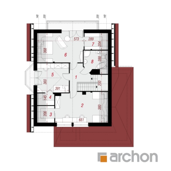 Dom w świetliku (G2) - Poddasze (Rzut) - zdjęcie od ARCHON+ Biuro Projektów