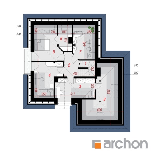 Dom w rukoli (G2N) - Poddasze (Rzut) - zdjęcie od ARCHON+ Biuro Projektów