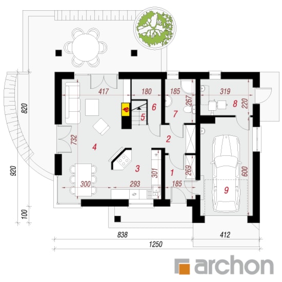 Dom w wisteriach - Parter (Rzut) - zdjęcie od ARCHON+ Biuro Projektów - Homebook