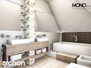 Dom w rukoli - Wizualizacja łazienki - zdjęcie od ARCHON+ Biuro Projektów