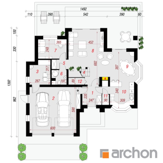 Dom w kalateach 2 - Parter (Rzut) - zdjęcie od ARCHON+ Biuro Projektów - Homebook