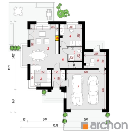 Dom w rukoli (G2N) - Parter (Rzut) - zdjęcie od ARCHON+ Biuro Projektów