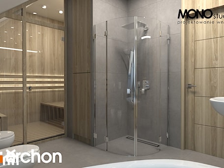 Aranżacje wnętrz - Łazienka: Dom w miodokwiatach 2 - Wizualizacja łazienki - ARCHON+ Biuro Projektów. Przeglądaj, dodawaj i zapisuj najlepsze zdjęcia, pomysły i inspiracje designerskie. W bazie mamy już prawie milion fotografii!
