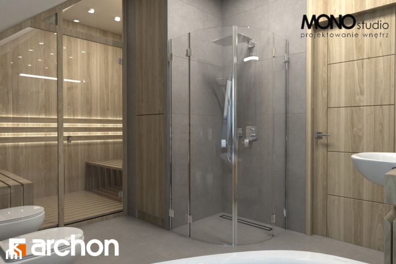 Dom w miodokwiatach 2 - Wizualizacja łazienki - zdjęcie od ARCHON+ Biuro Projektów - Homebook
