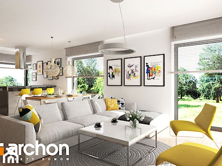 Aranżacje wnętrz - Salon: Dom w renklodach 4 - ARCHON+ Biuro Projektów. Przeglądaj, dodawaj i zapisuj najlepsze zdjęcia, pomysły i inspiracje designerskie. W bazie mamy już prawie milion fotografii!