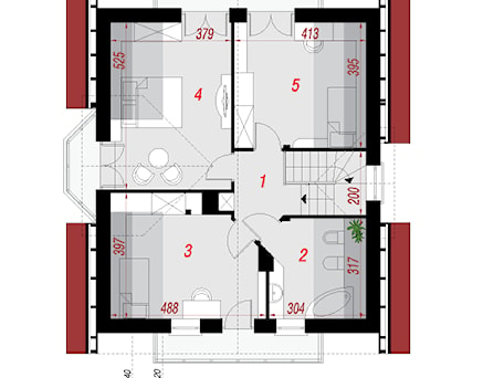 Aranżacje wnętrz - Domy: Dom w rododendronach 5 (W) - Poddasze (Rzut) - ARCHON+ Biuro Projektów. Przeglądaj, dodawaj i zapisuj najlepsze zdjęcia, pomysły i inspiracje designerskie. W bazie mamy już prawie milion fotografii!