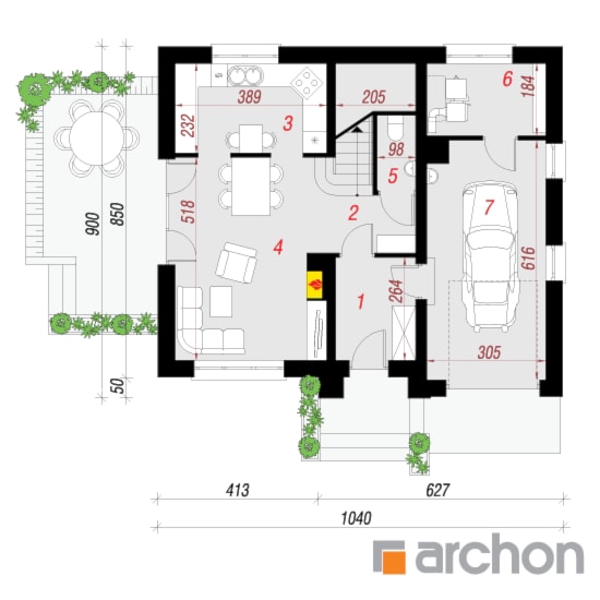 Dom w lucernie 4 - Parter (Rzut) - zdjęcie od ARCHON+ Biuro Projektów - Homebook