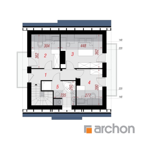 Dom w poziomkach 3 (P) - Poddasze (Rzut) - zdjęcie od ARCHON+ Biuro Projektów - Homebook