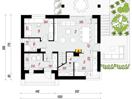 Aranżacje wnętrz - Domy: Dom w malinówkach - Parter (Rzut) - ARCHON+ Biuro Projektów. Przeglądaj, dodawaj i zapisuj najlepsze zdjęcia, pomysły i inspiracje designerskie. W bazie mamy już prawie milion fotografii!