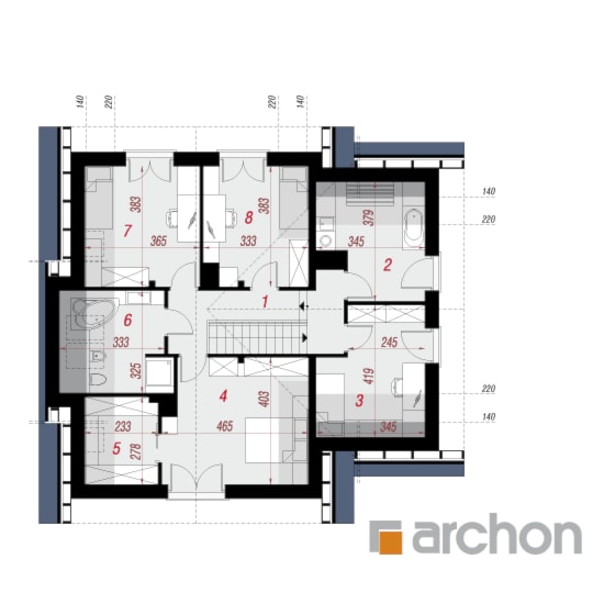 Dom w miłowonkach 2 - Poddasze (Rzut) - zdjęcie od ARCHON+ Biuro Projektów