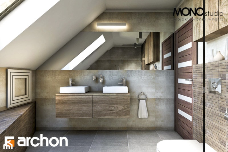 Dom w idaredach (G2) - Wizualizacja łazienki - zdjęcie od ARCHON+ Biuro Projektów - Homebook