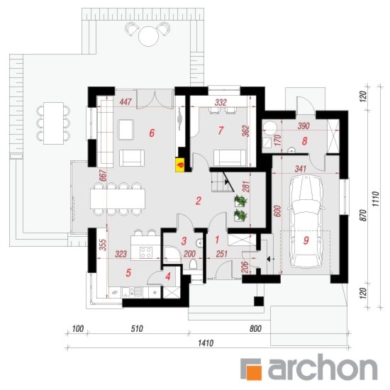 Dom w czarnuszce 2 - Parter (Rzut) - zdjęcie od ARCHON+ Biuro Projektów