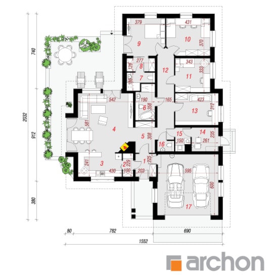 Dom w bergeniach 2 - Parter (Rzut) - zdjęcie od ARCHON+ Biuro Projektów