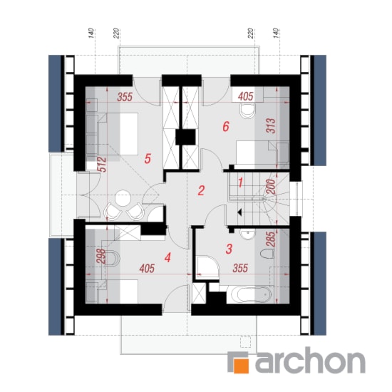 Dom w rododendronach (N) - Poddasze (Rzut) - zdjęcie od ARCHON+ Biuro Projektów - Homebook