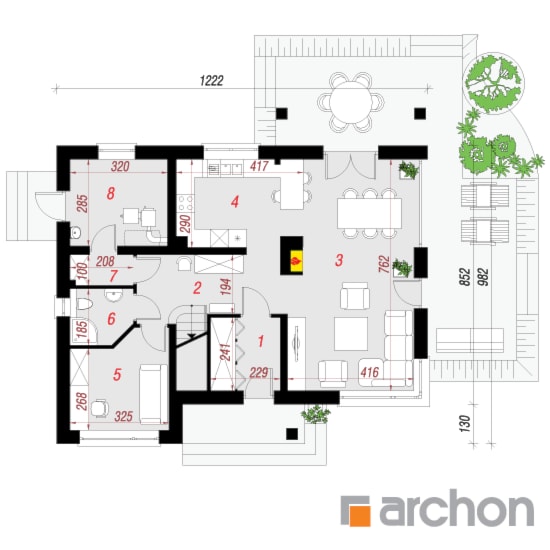 Dom w idaredach 3 - Parter (Rzut) - zdjęcie od ARCHON+ Biuro Projektów