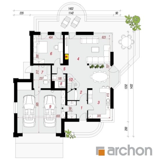 Dom w zefirantach (G2) - Parter (Rzut) - zdjęcie od ARCHON+ Biuro Projektów