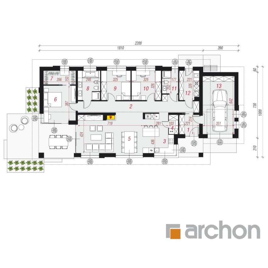 Dom w modrzewnicy 5 (G) - zdjęcie od ARCHON+ Biuro Projektów - Homebook