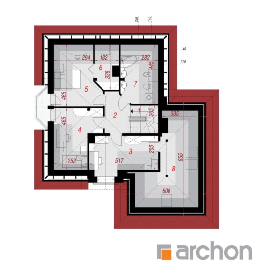 Dom w rukoli (G2) - Poddasze (Rzut) - zdjęcie od ARCHON+ Biuro Projektów