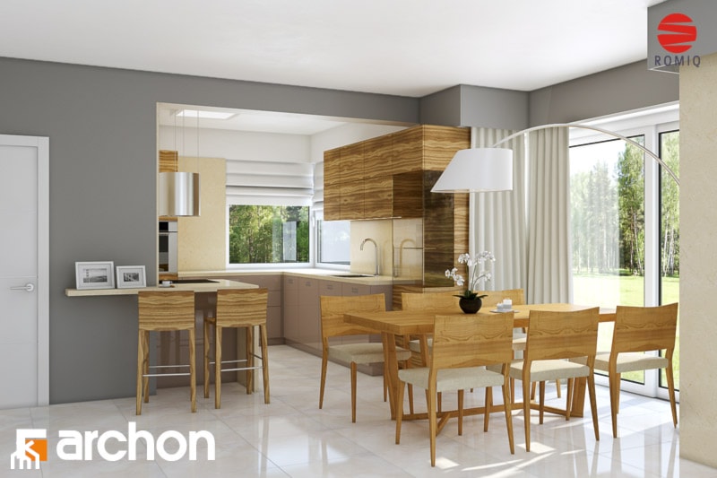 Dom w rukoli (G2N) - Aranżacja kuchni - zdjęcie od ARCHON+ Biuro Projektów