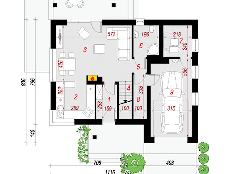 Aranżacje wnętrz - Domy: Dom w żurawkach - Parter (Rzut) - ARCHON+ Biuro Projektów. Przeglądaj, dodawaj i zapisuj najlepsze zdjęcia, pomysły i inspiracje designerskie. W bazie mamy już prawie milion fotografii!