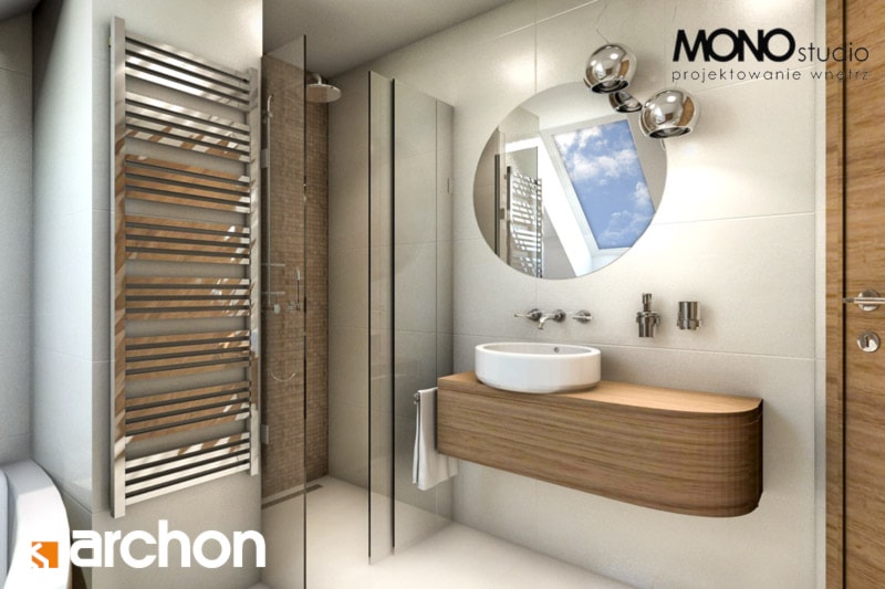 Dom w perłówce - Wizualizacja łazienki - zdjęcie od ARCHON+ Biuro Projektów