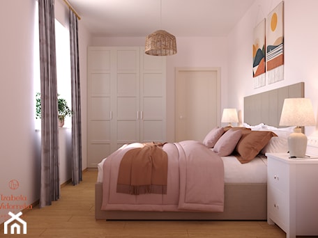 Aranżacje wnętrz - Sypialnia: sypialnia z kolorem różowym - Izabela Widomska Wnętrza. Przeglądaj, dodawaj i zapisuj najlepsze zdjęcia, pomysły i inspiracje designerskie. W bazie mamy już prawie milion fotografii!