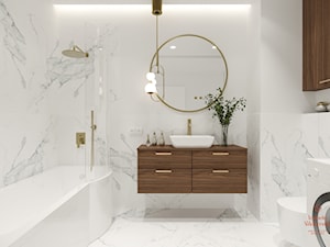 APARTAMENT NA WYNAJEM - Duża z pralką / suszarką z lustrem łazienka, styl glamour - zdjęcie od Izabela Widomska Wnętrza