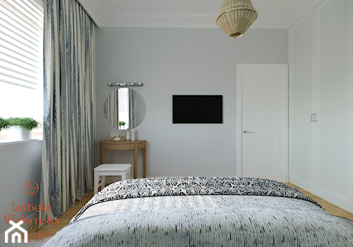DOM W STYLU HAMPTON - Średnia szara sypialnia, styl tradycyjny - zdjęcie od Izabela Widomska Wnętrza