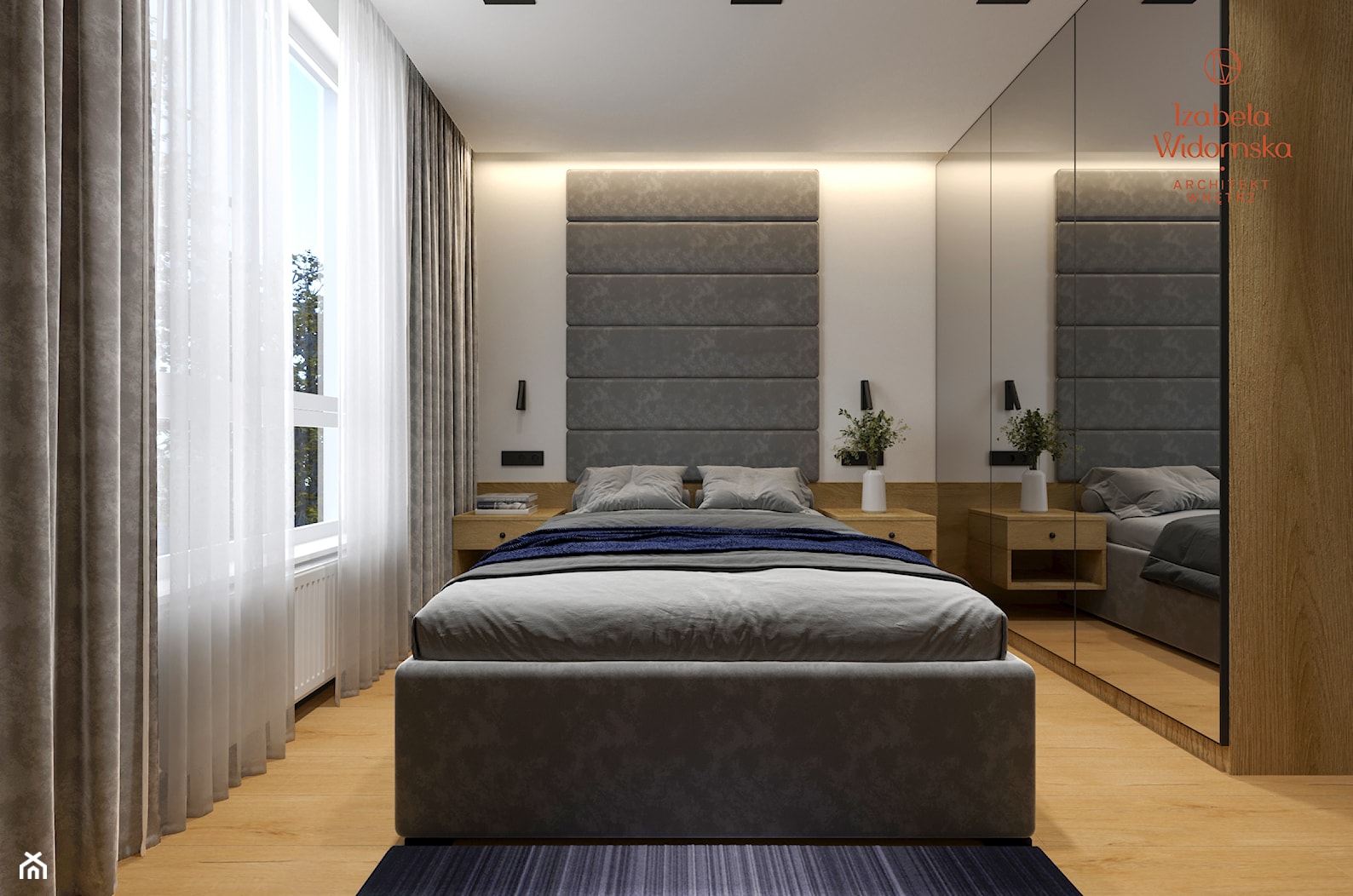 Minimalistyczne męskie mieszkanie - Sypialnia, styl nowoczesny - zdjęcie od Izabela Widomska Wnętrza - Homebook