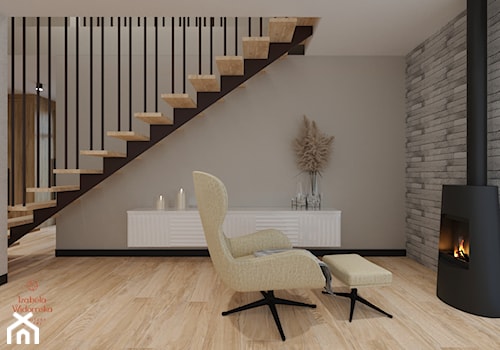 Dom w minimalistycznym stylu - Salon, styl minimalistyczny - zdjęcie od Izabela Widomska Wnętrza