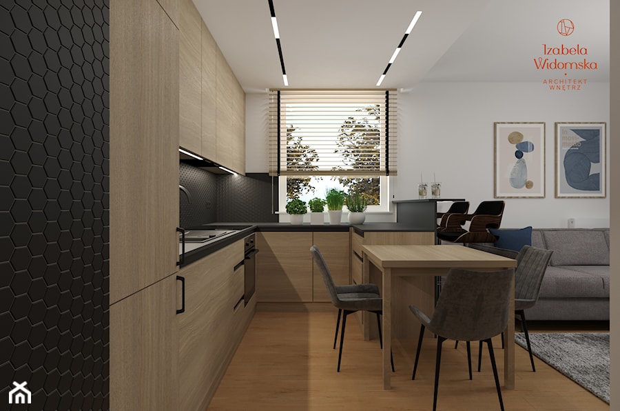 Minimalistyczne męskie mieszkanie - Kuchnia, styl nowoczesny - zdjęcie od Izabela Widomska Wnętrza