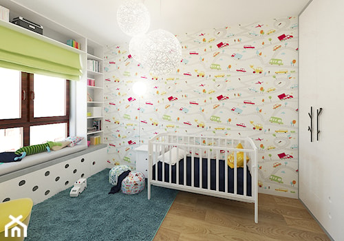 APARTAMENT 130M² – WILANÓW - Średni biały pokój dziecka dla niemowlaka dla dziecka dla chłopca dla dziewczynki, styl nowoczesny - zdjęcie od Devangari Design