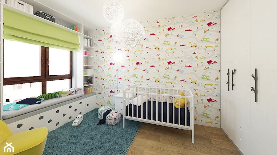 APARTAMENT 130M² – WILANÓW - Średni biały pokój dziecka dla niemowlaka dla dziecka dla chłopca dla dziewczynki, styl nowoczesny - zdjęcie od Devangari Design
