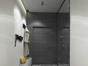 APARTAMENT 130M² – WILANÓW - Średni z wieszakiem biały szary hol / przedpokój, styl nowoczesny - zdjęcie od Devangari Design
