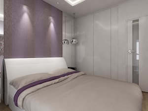 Mieszkanie 70m² Praga Płd - Średnia biała fioletowa sypialnia, styl nowoczesny - zdjęcie od Devangari Design