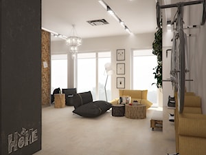 EKO KAWALERKA - Duży biały czarny salon, styl skandynawski - zdjęcie od Devangari Design