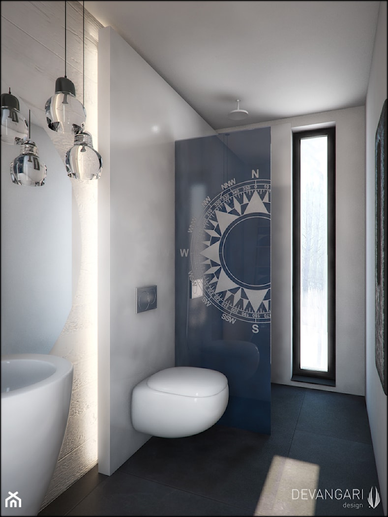 Mała łazienka w stylu marynistycznym - zdjęcie od Devangari Design - Homebook