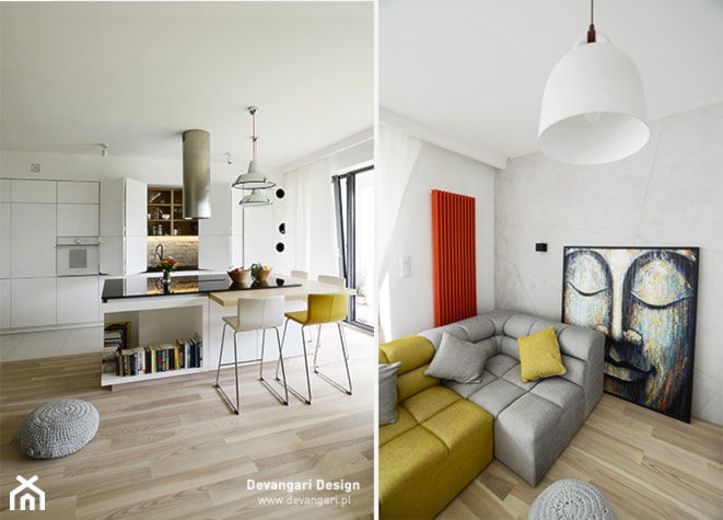 MIESZKANIE 102M² – MIASTECZKO WILANÓW - Salon, styl skandynawski - zdjęcie od Devangari Design