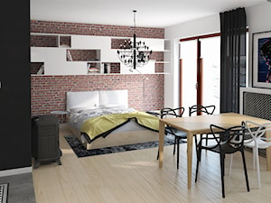 KAWALERKA 35M² – KRAKÓW - Średnia biała sypialnia, styl nowoczesny - zdjęcie od Devangari Design