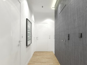 APARTAMENT 130M² – WILANÓW - Duży biały szary hol / przedpokój, styl nowoczesny - zdjęcie od Devangari Design