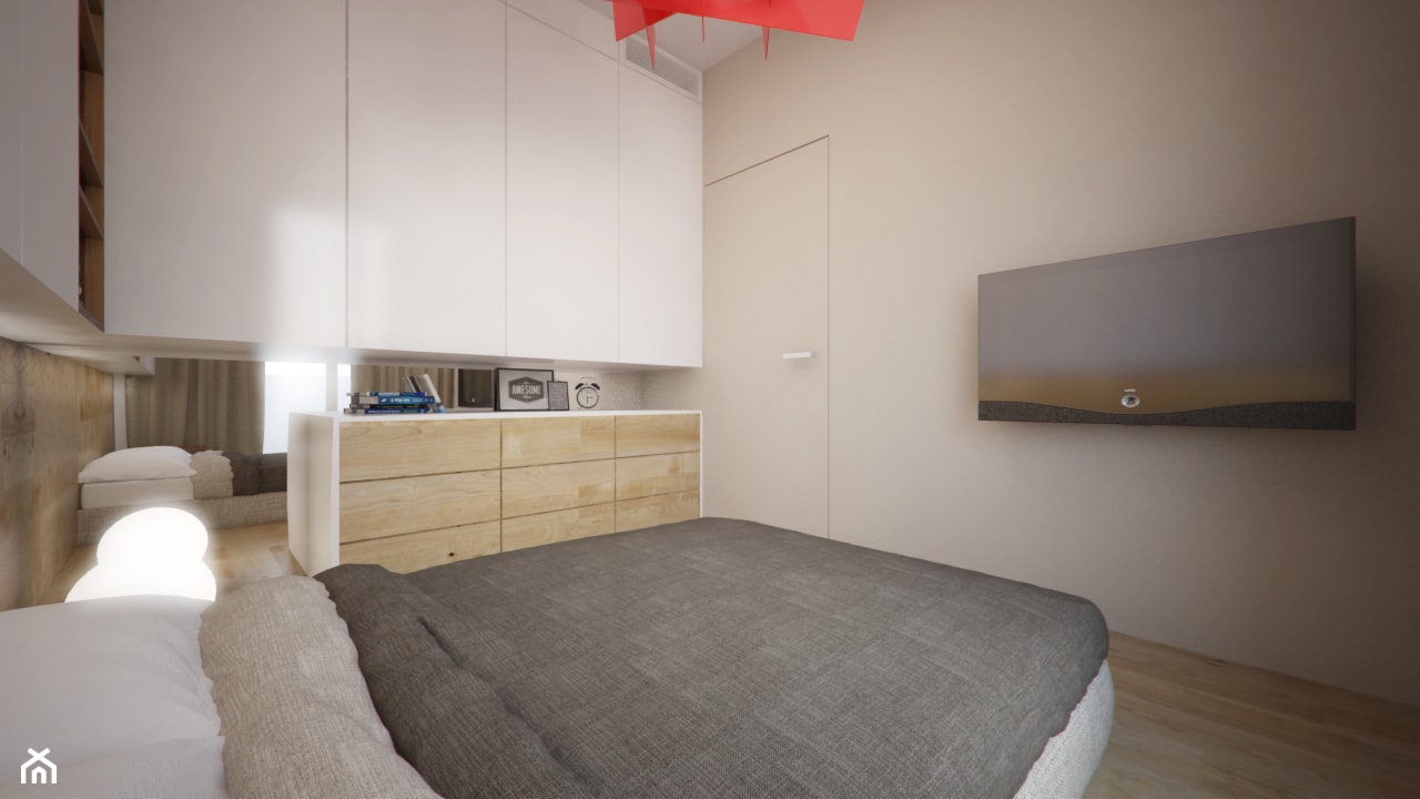 Mieszkanie 40m² Wola - Sypialnia, styl nowoczesny - zdjęcie od Devangari Design - Homebook
